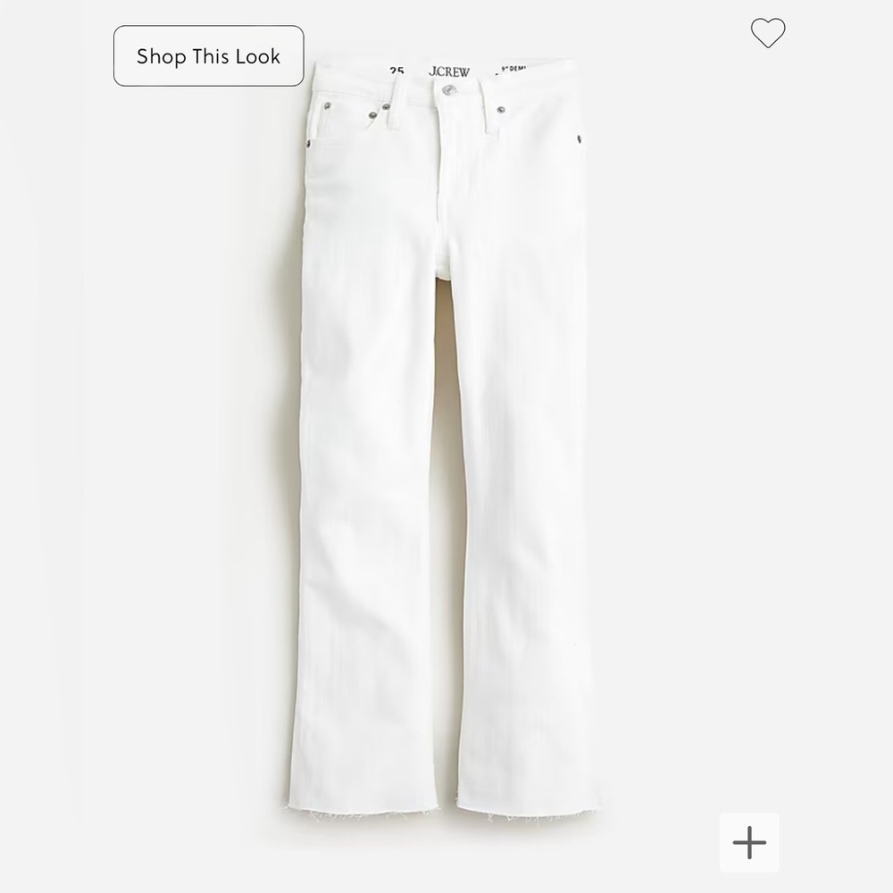 J.CREW 9" demi-boot crop jean in white wash